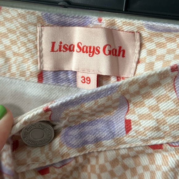 Lisa Says Gah novelty printed wide leg jeans - Picture 3 of 4